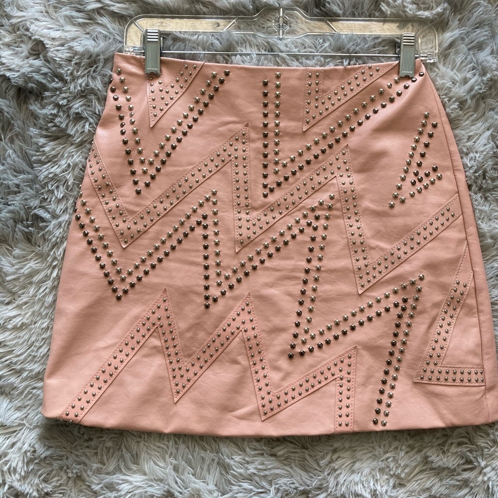 Pink Faux leather skirt